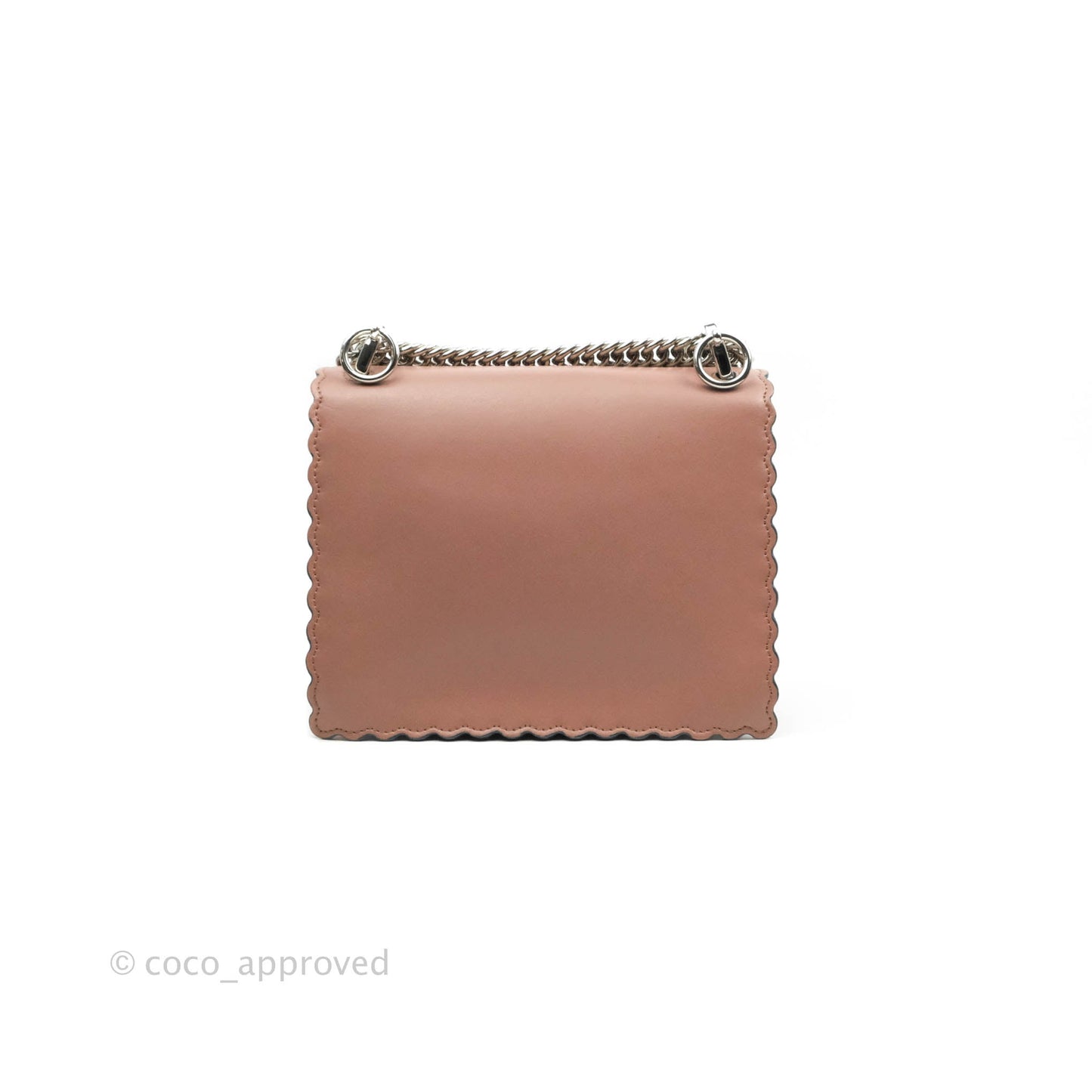 Fendi Kan I Scalloped Shoulder Bag Dark Pink Silver Hardware
