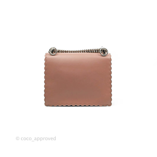Fendi Kan I Scalloped Shoulder Bag Dark Pink Silver Hardware