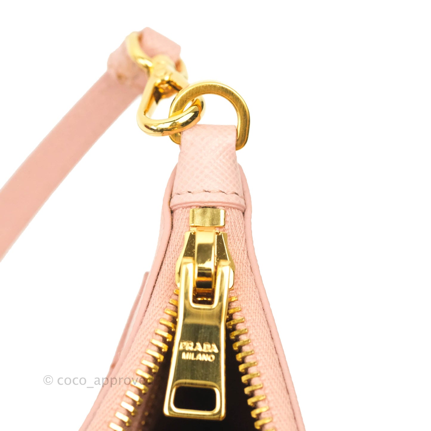 Prada Logo Clutch Bag Pink Gold Hardware
