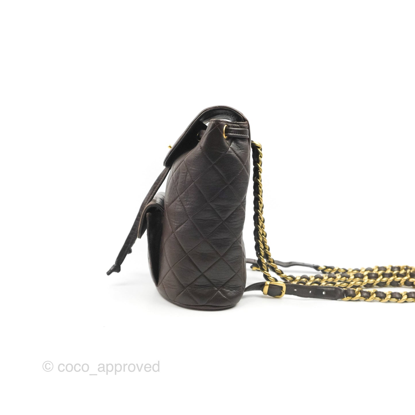 Chanel Vintage CC Duma Backpack Brown Lambskin 24K Gold Hardware