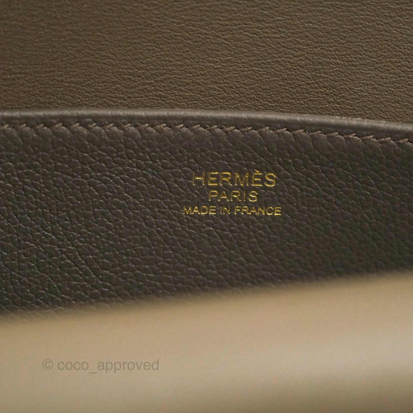 Hermès Halzan 25 Gris Etain 8F Evercolor Gold Hardware