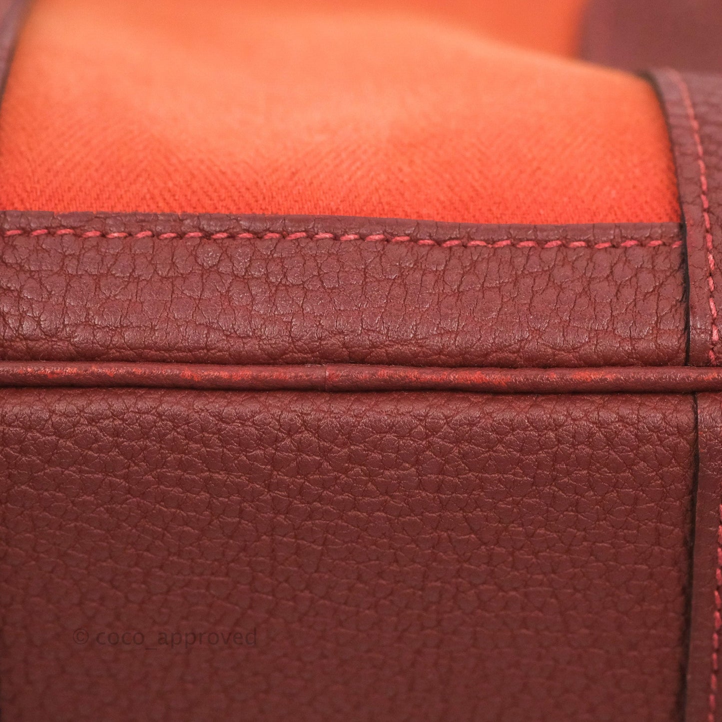 Hermes Garden Party 30 Brick/ Burgundy Canvas Negonda