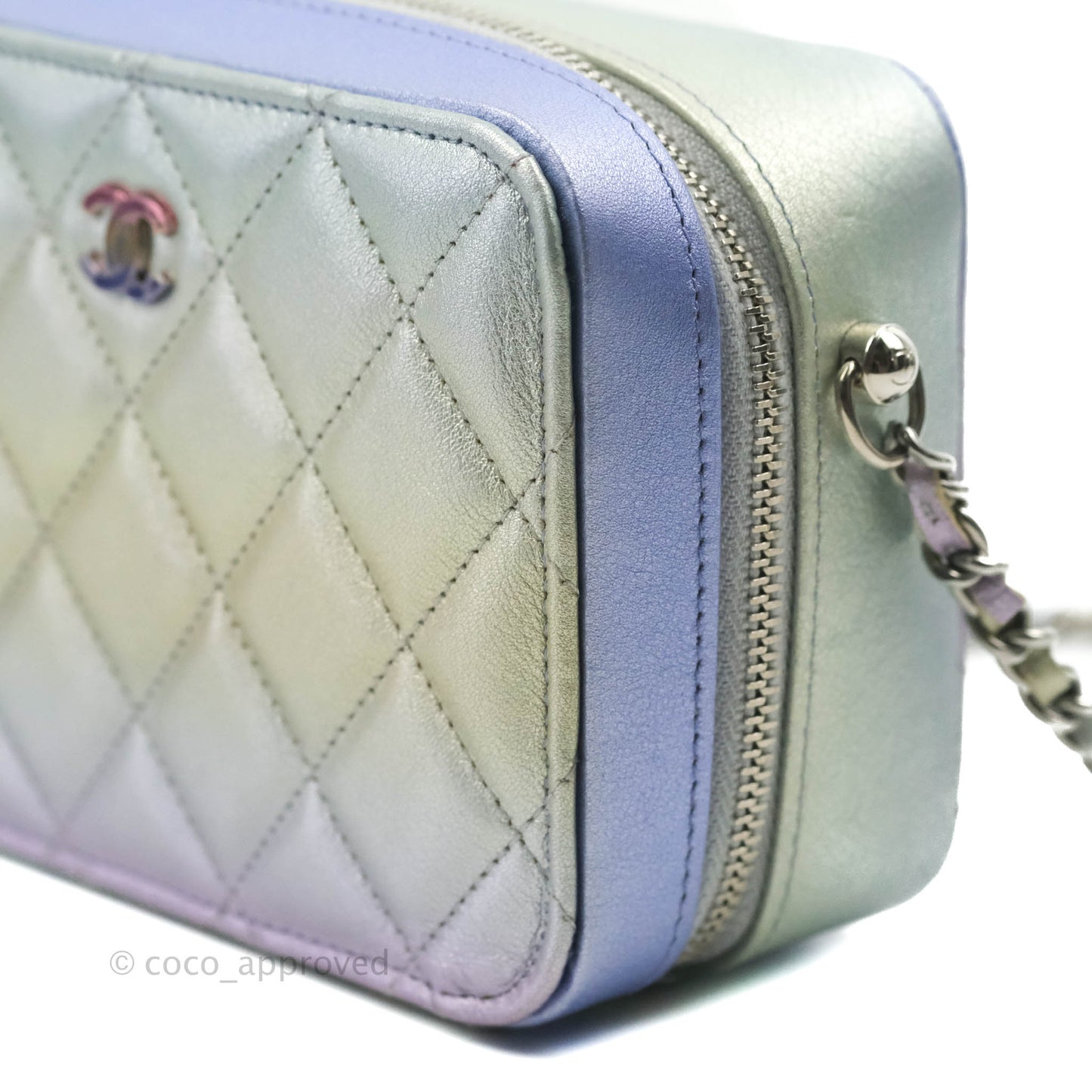 Chanel Quilted Camera Bag Metallic Rainbow Lambskin Rainbow Hardware