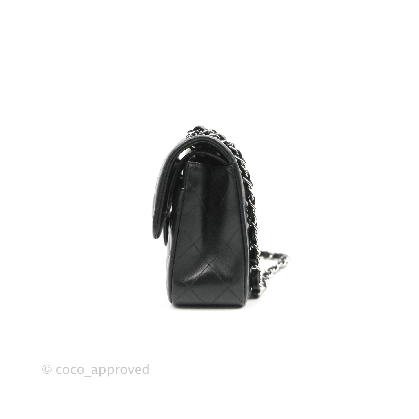 Chanel Small S/M Classic Flap Black Lambskin Silver Hardware