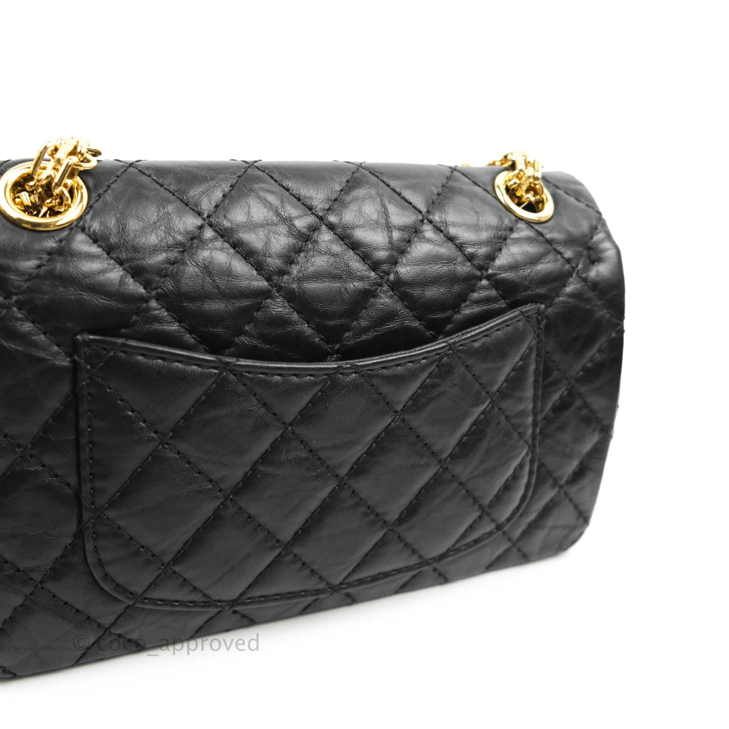 Chanel Mini Reissue 224 Black Aged Calfskin Gold Hardware