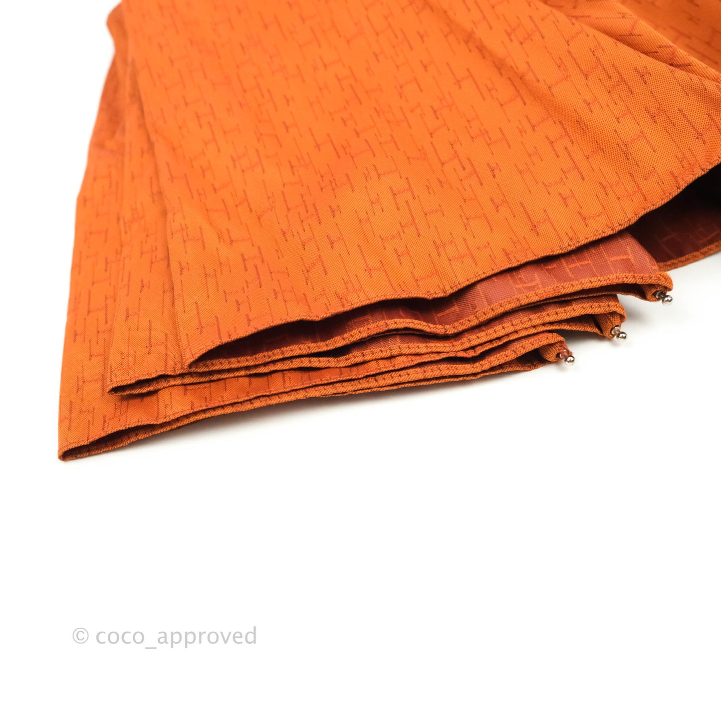 Hermès Pluie De H Folding Umbrella Classic Orange Jacquard Canvas