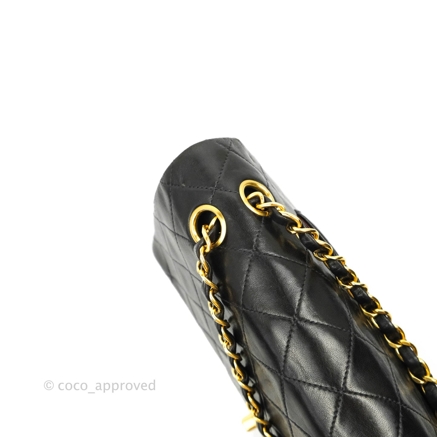 Chanel Vintage M/L Medium Double Flap Bag Black Lambskin 24K Gold Hardware