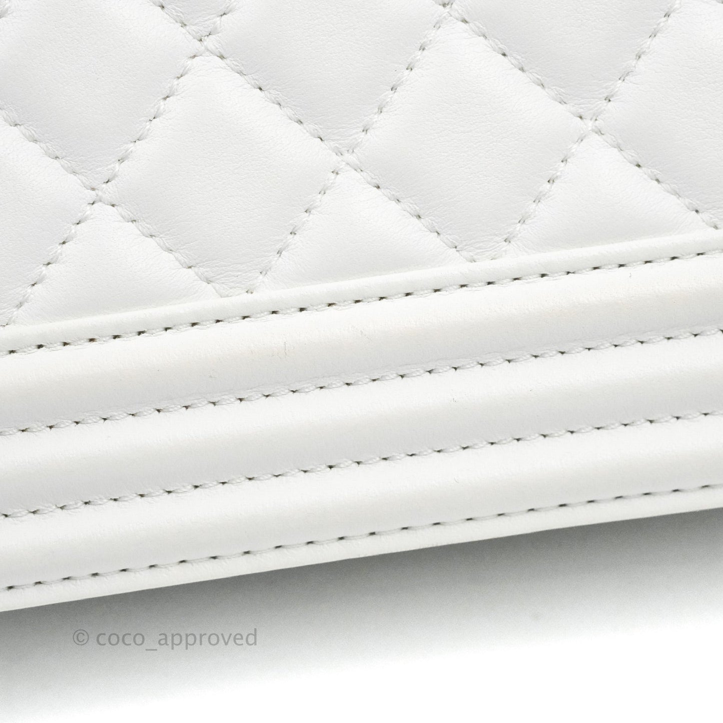 Chanel Quilted Medium Boy White Calfskin Gold Hardware
