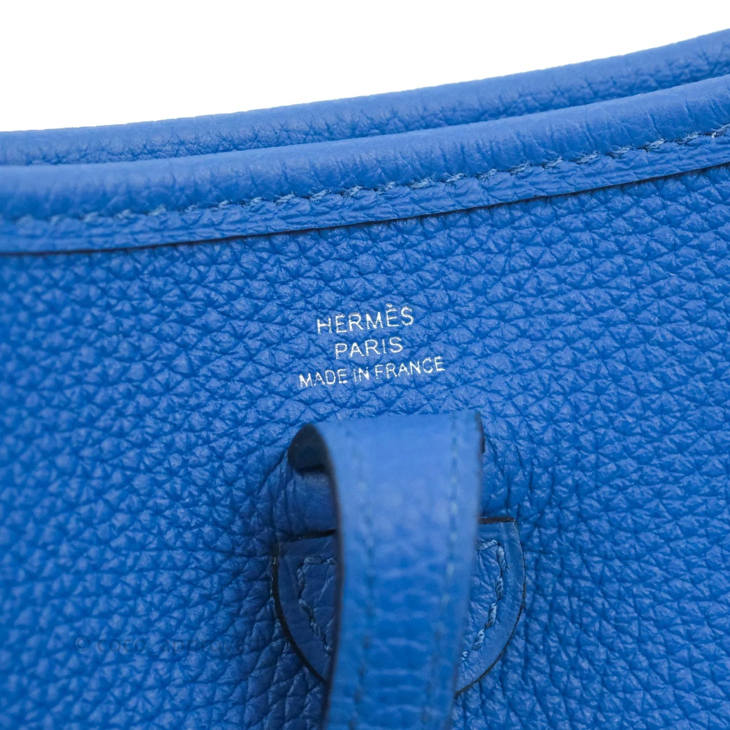 Hermès Mini Evelyne 16 Bleu France Taurillon Maurice Palladium Hardware