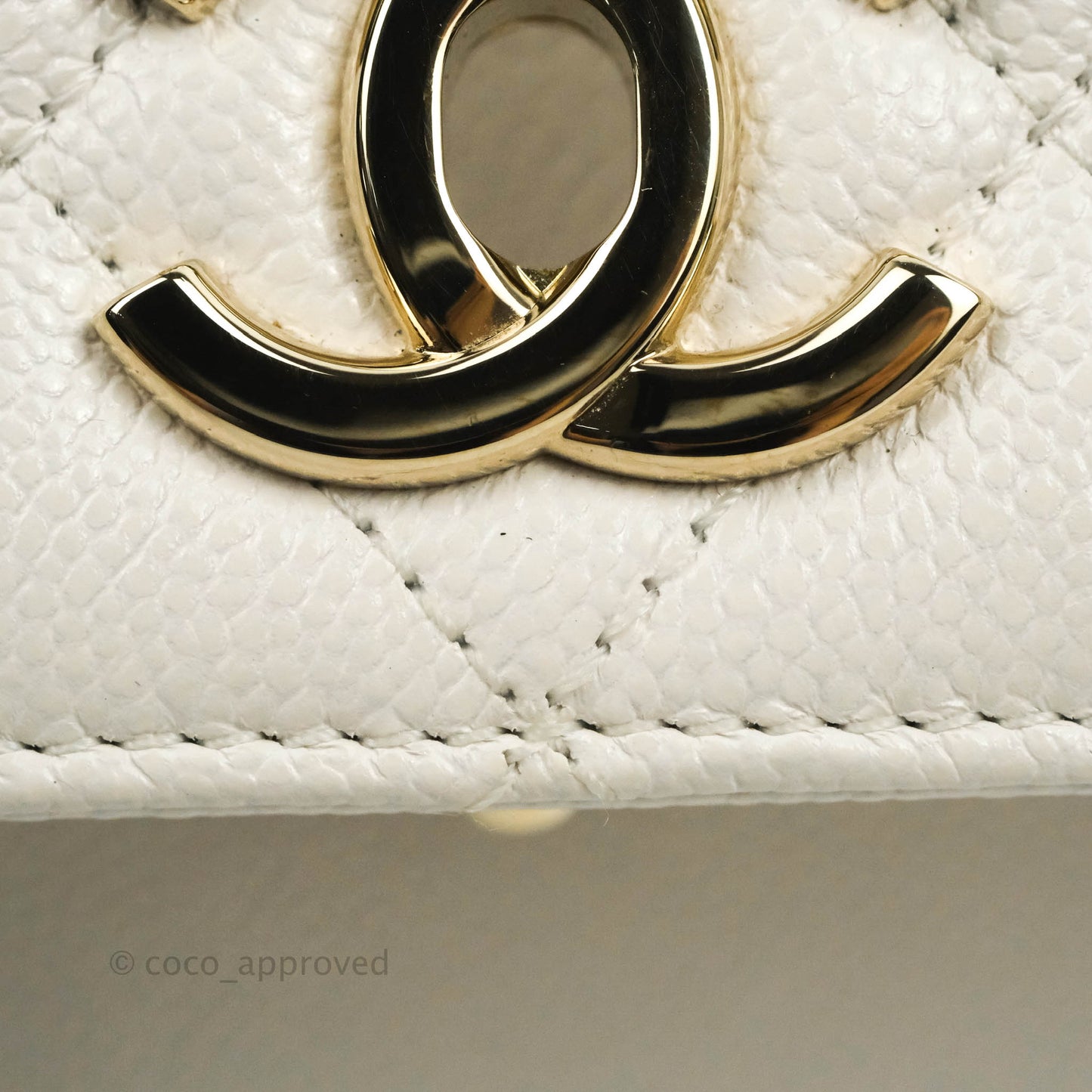 Chanel Quilted Small Business Affinity Flap White Caviar Gold Hardware