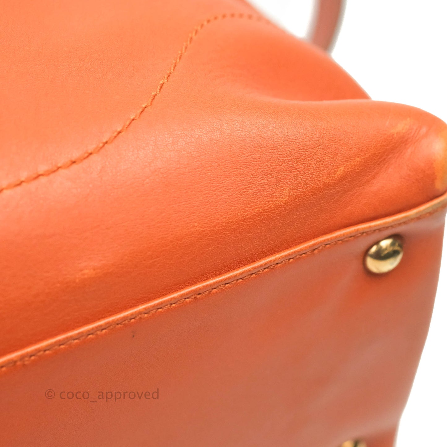 Salvatore Ferragamo Orange Top Handle Bag With Strap