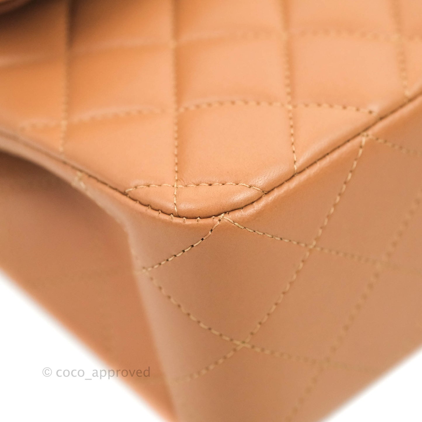 Chanel Small Classic Quilted Flap Dark Beige Caramel Lambskin Gold Hardware
