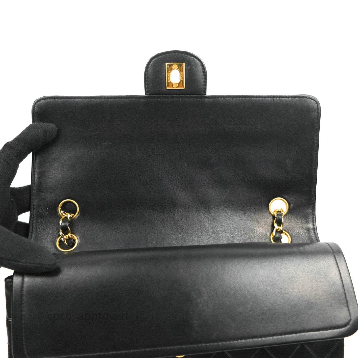Chanel Classic Double Flap Vintage Black Lambskin 24K Gold Hardware