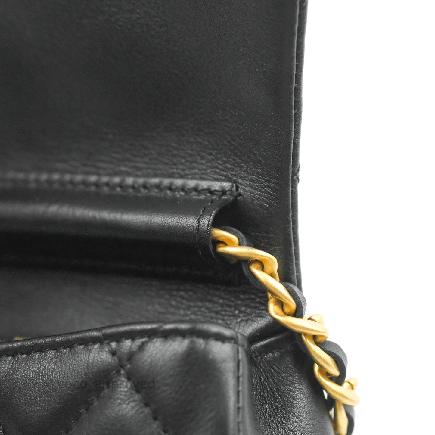 Chanel Mini Clutch with Chain Black Calfskin Aged Gold Hardware