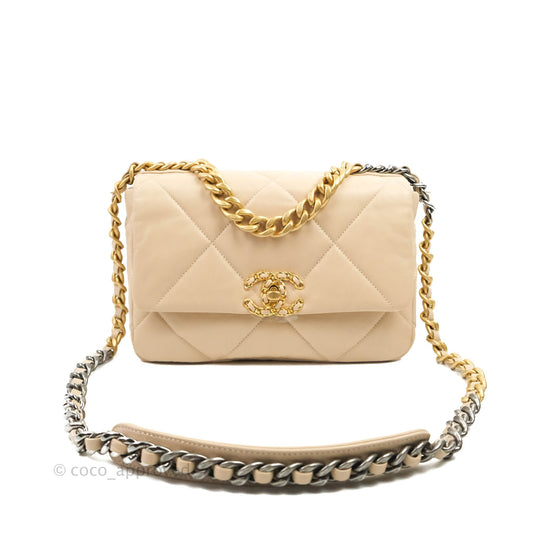 Chanel 19 Small Light Beige Mixed Hardware 20S