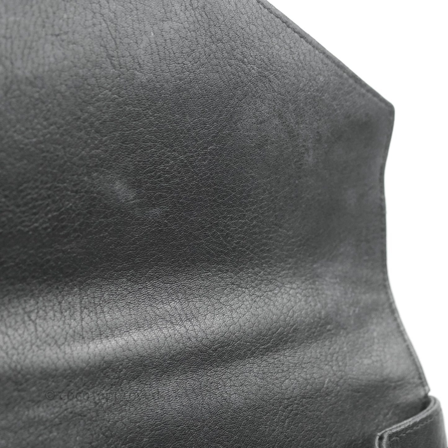 Saint Laurent Chevron Large College Black Chain Bag Ruthenium Hardware