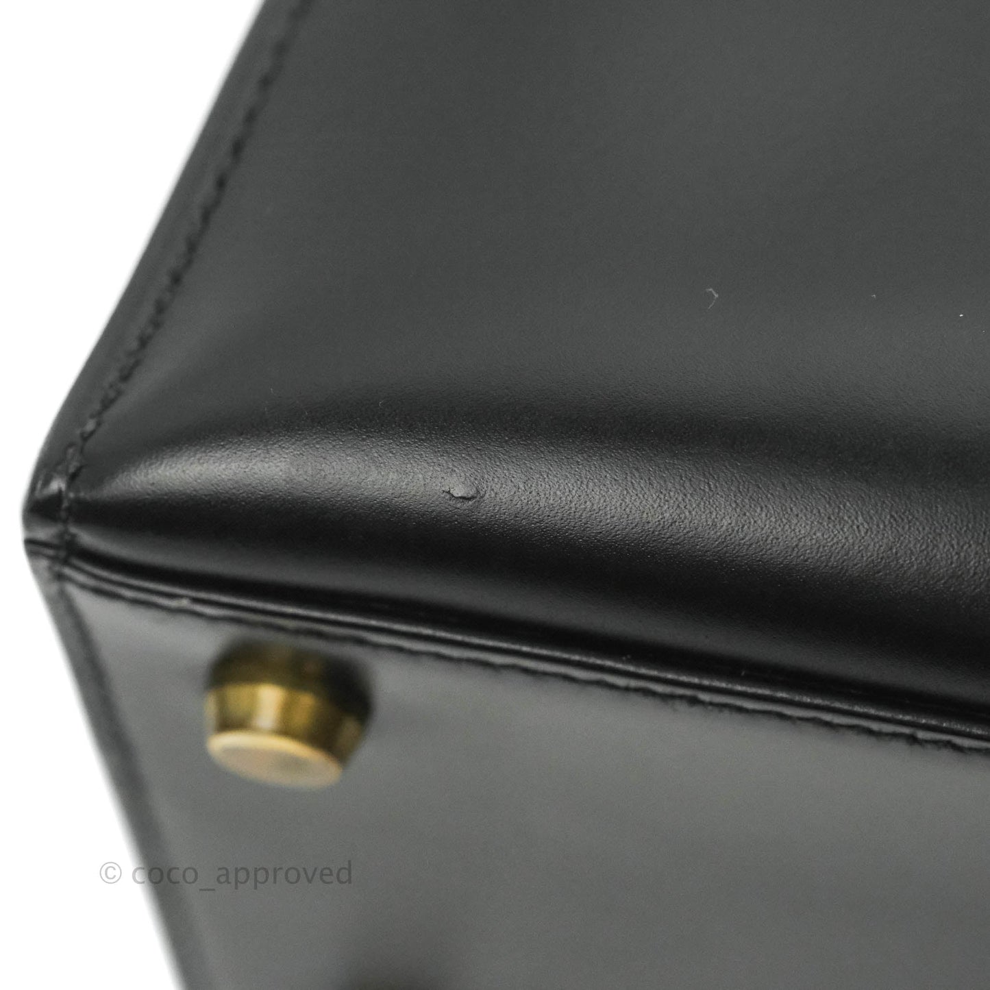 Hermès Kelly 28 Vintage Sellier Black Box Leather Gold Hardware