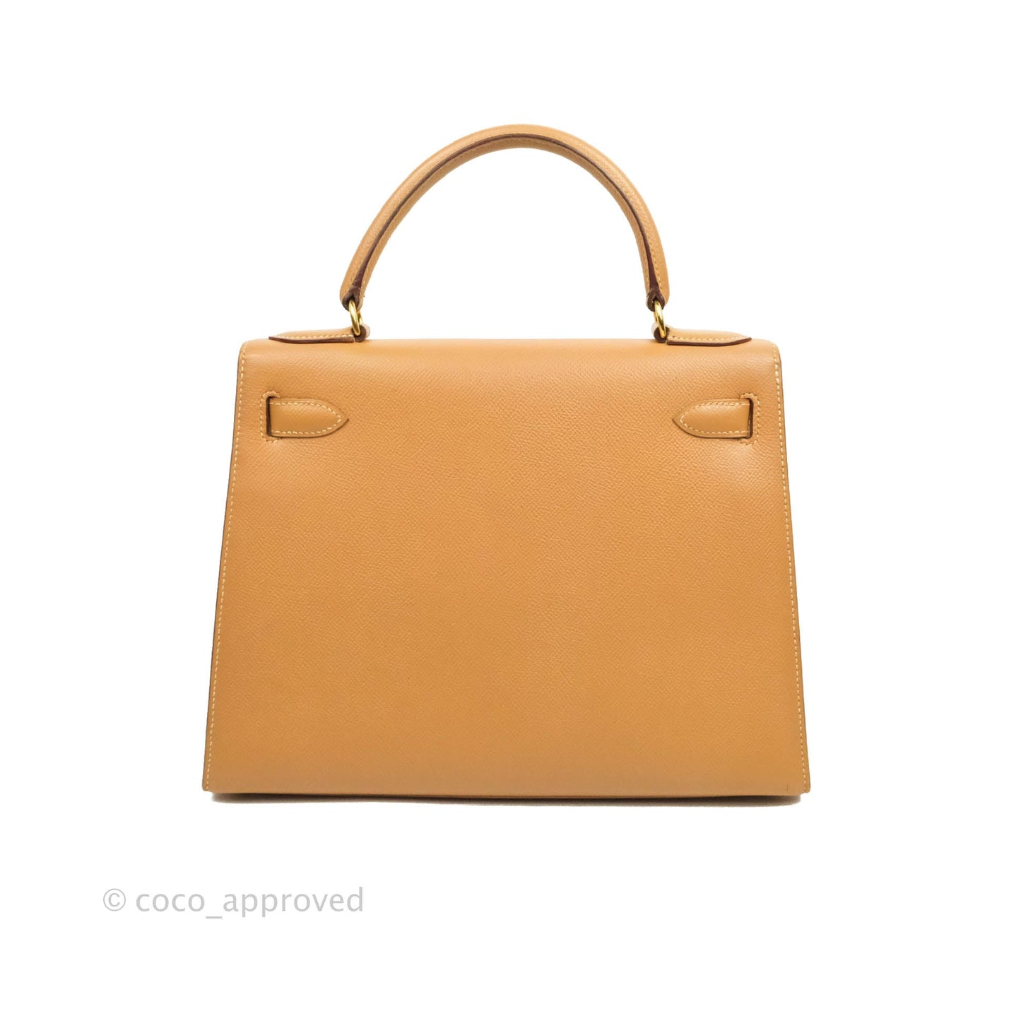 Hermès Vintage Kelly 28 Gold Natural Courchevel Sellier Gold Hardware
