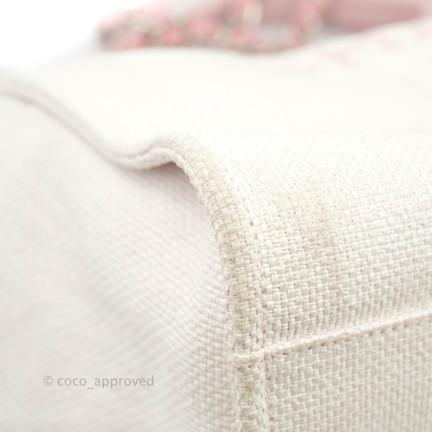 Chanel Large Deauville Pale Pink Canvas Silver Hardware