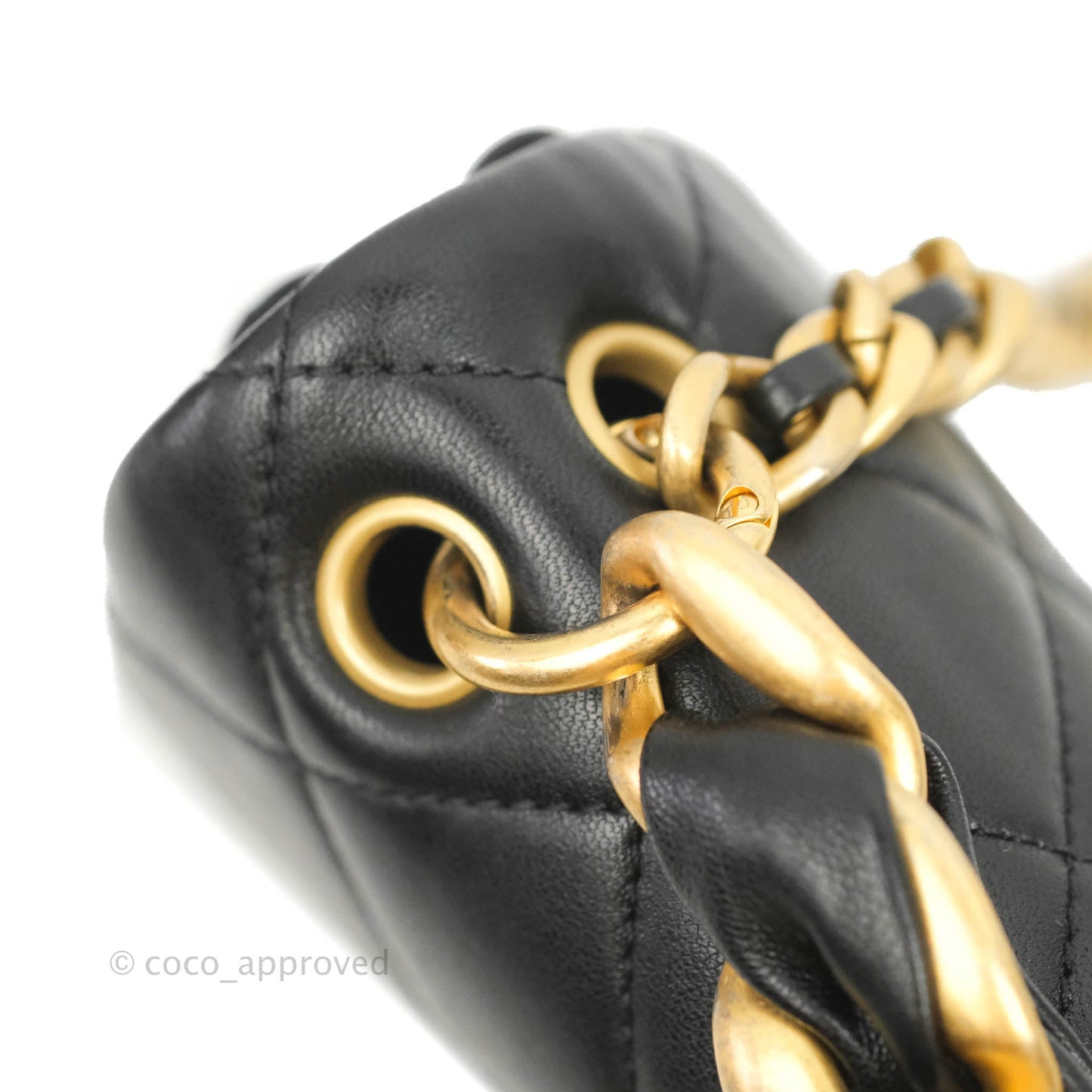 Chanel Entwined Chain Bag Black Lambskin Aged Gold Hardware