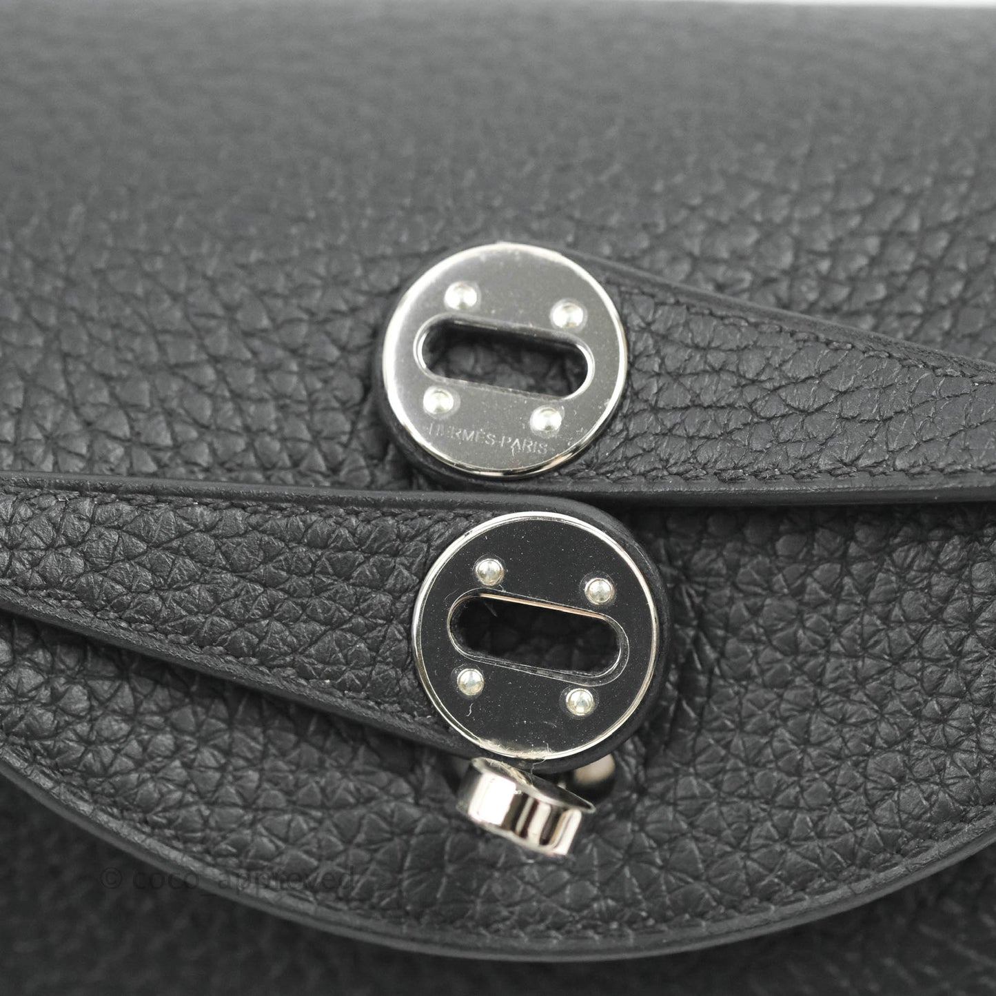 Hermès Mini Lindy 20 Taurillon Clemence Black Palladium Hardware With Twilly