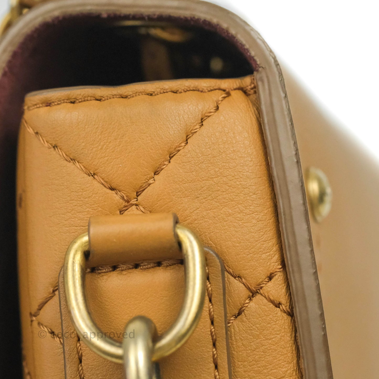 Chanel Quilted Flap With Coin Purse Caramel Calfskin Aged Gold Hardware 19K
