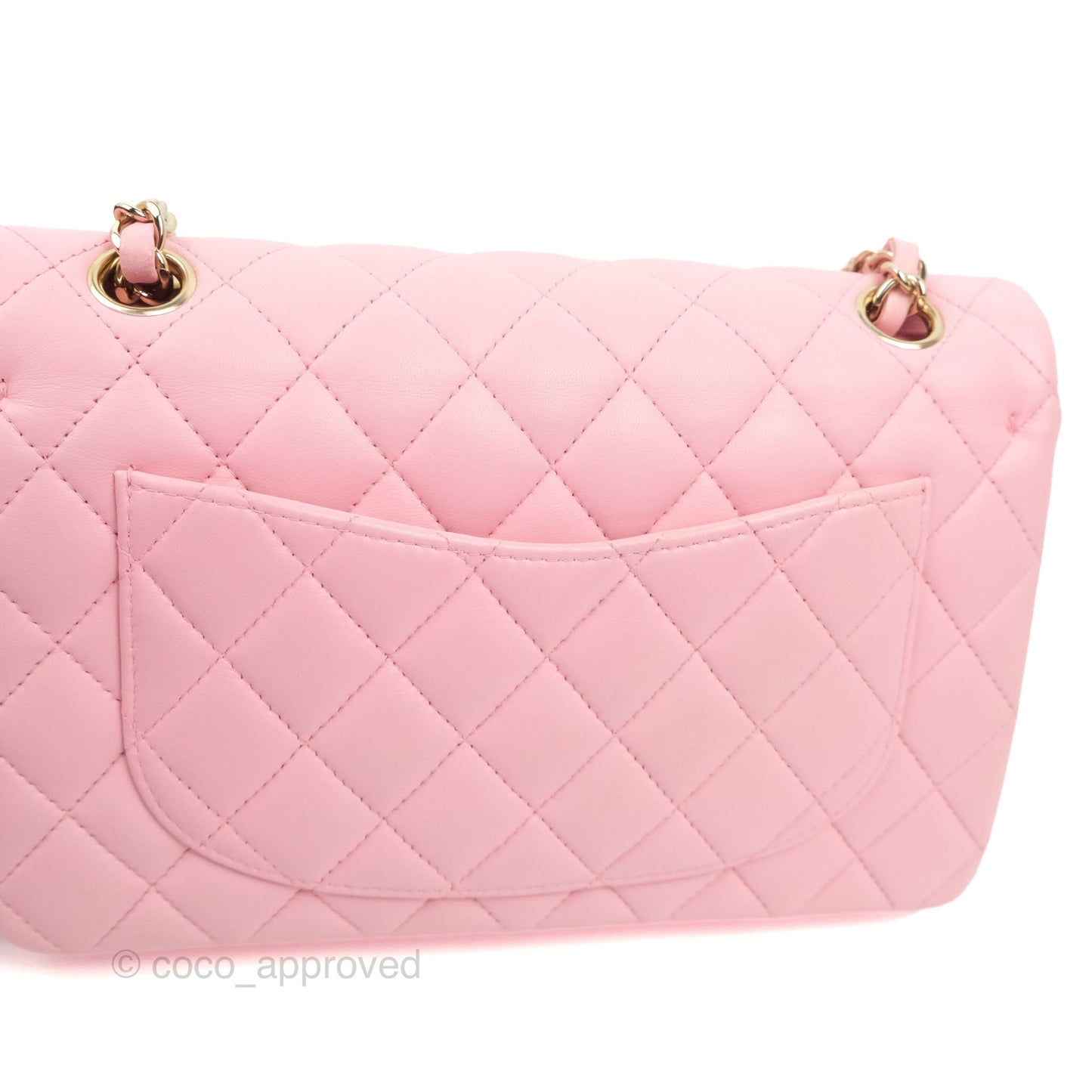 Chanel Small Classic Quilted Flap Pink Lambskin Gold Hardware