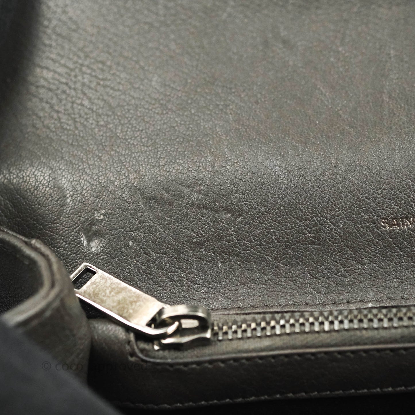 Saint Laurent Chevron Medium College Grey Chain Bag Ruthenium Hardware