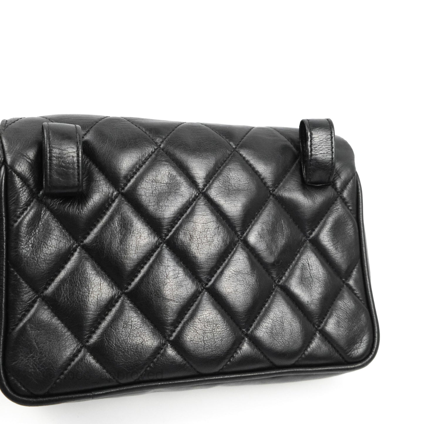 Chanel Vintage Belt Bag Quilted Black Lambskin 24K Gold Hardware