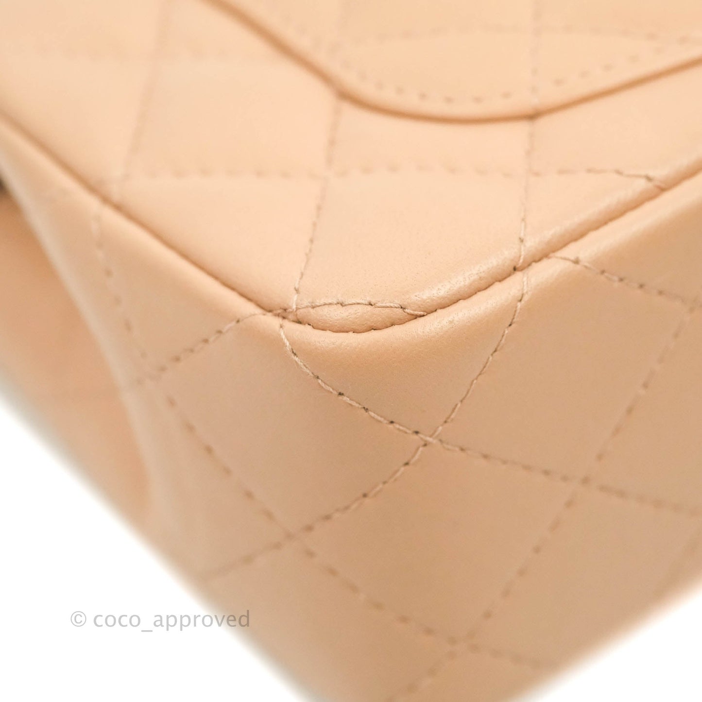 Chanel Mini Rectangular Flap Quilted Beige Lambskin Gold Hardware 21A