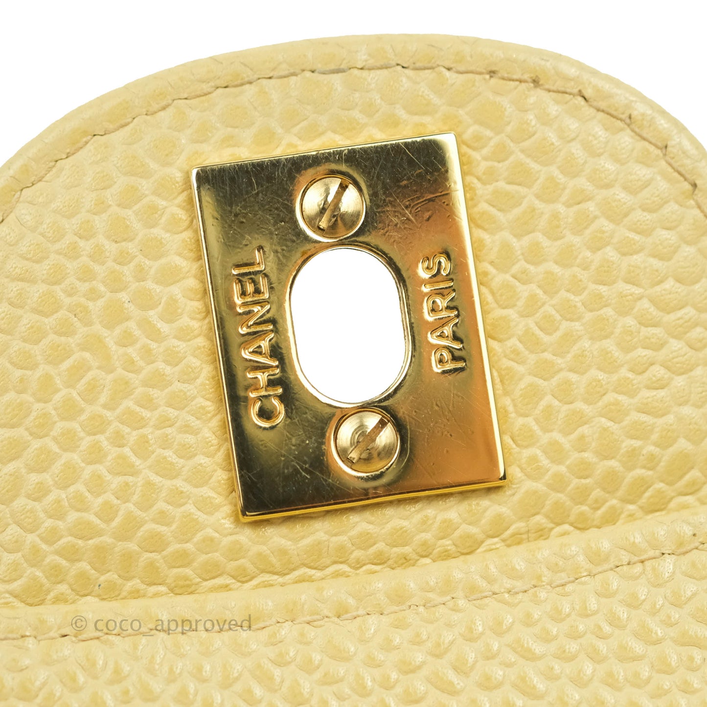 Chanel Vintage Classic M/L Medium Double Flap Bag Beige Caviar 24K Gold Hardware