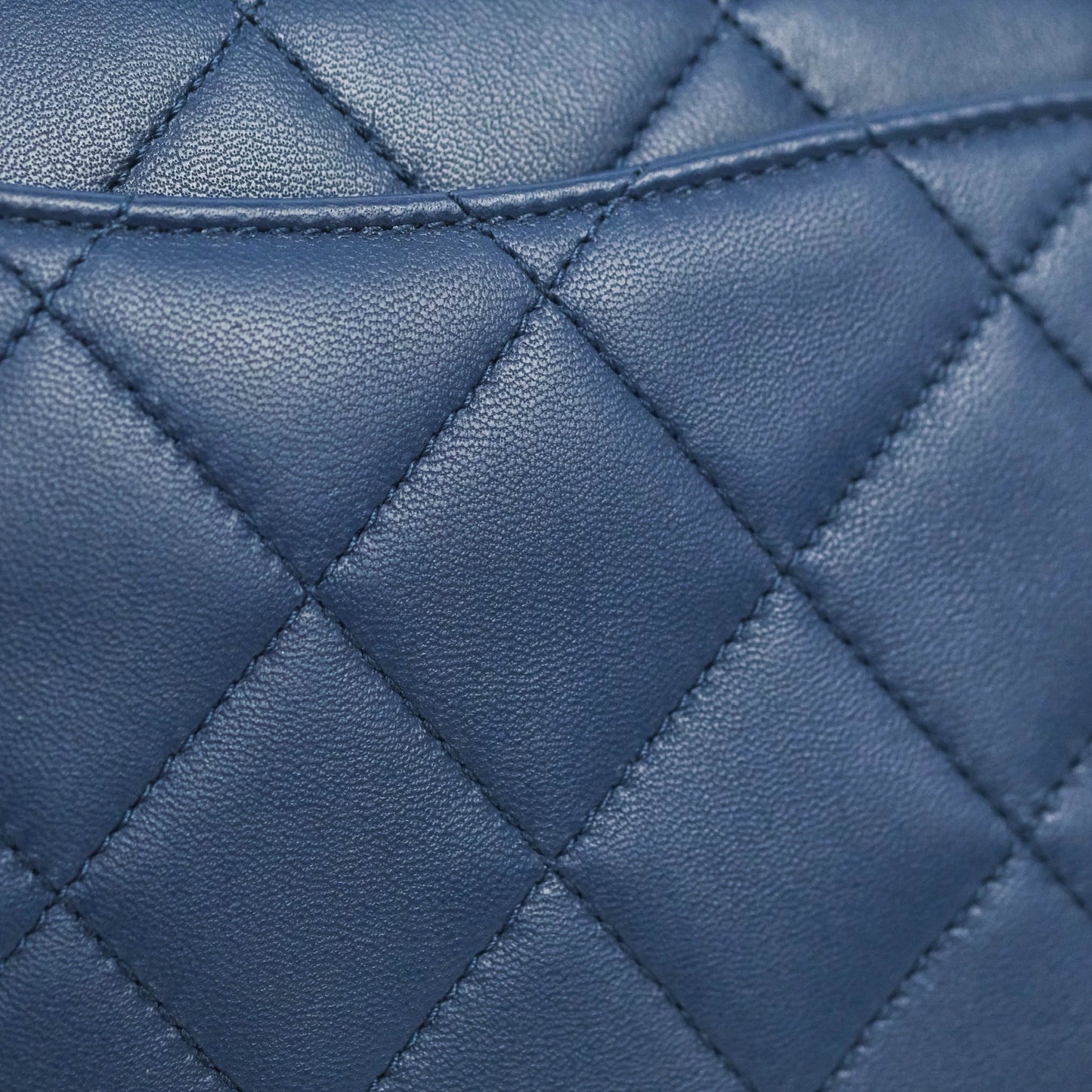 Chanel Circular Handle Flap Bag Navy Lambskin Aged Gold Hardware