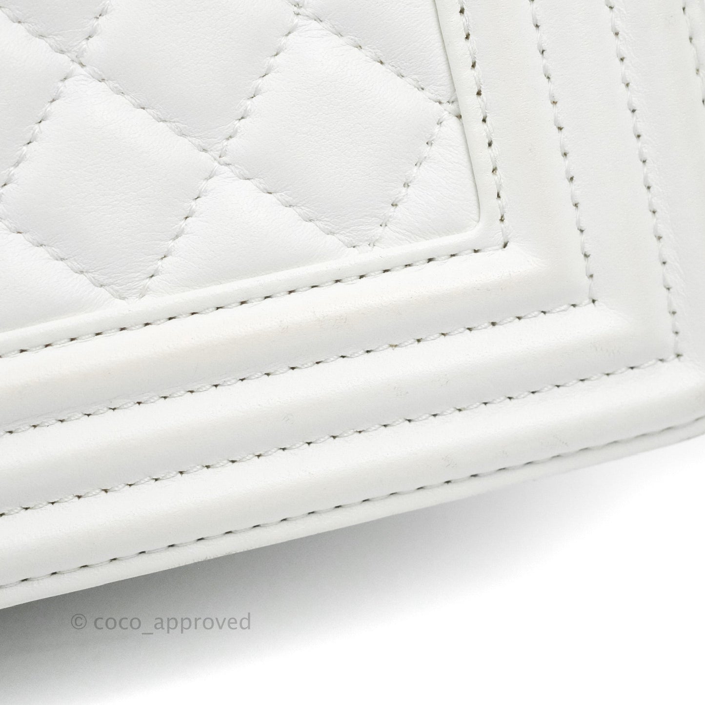 Chanel Quilted Medium Boy White Calfskin Gold Hardware