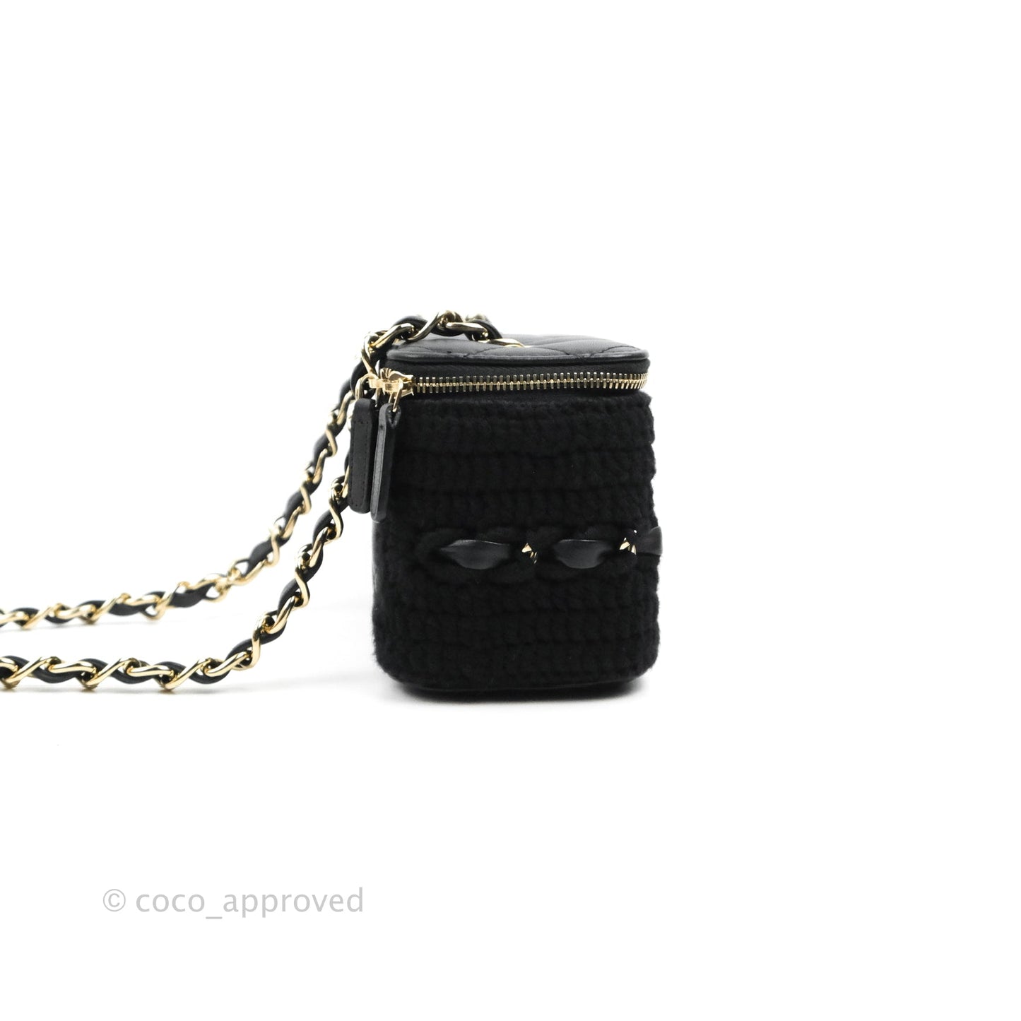 Chanel Vanity with Chain Crochet Black Lambskin Gold Hardware