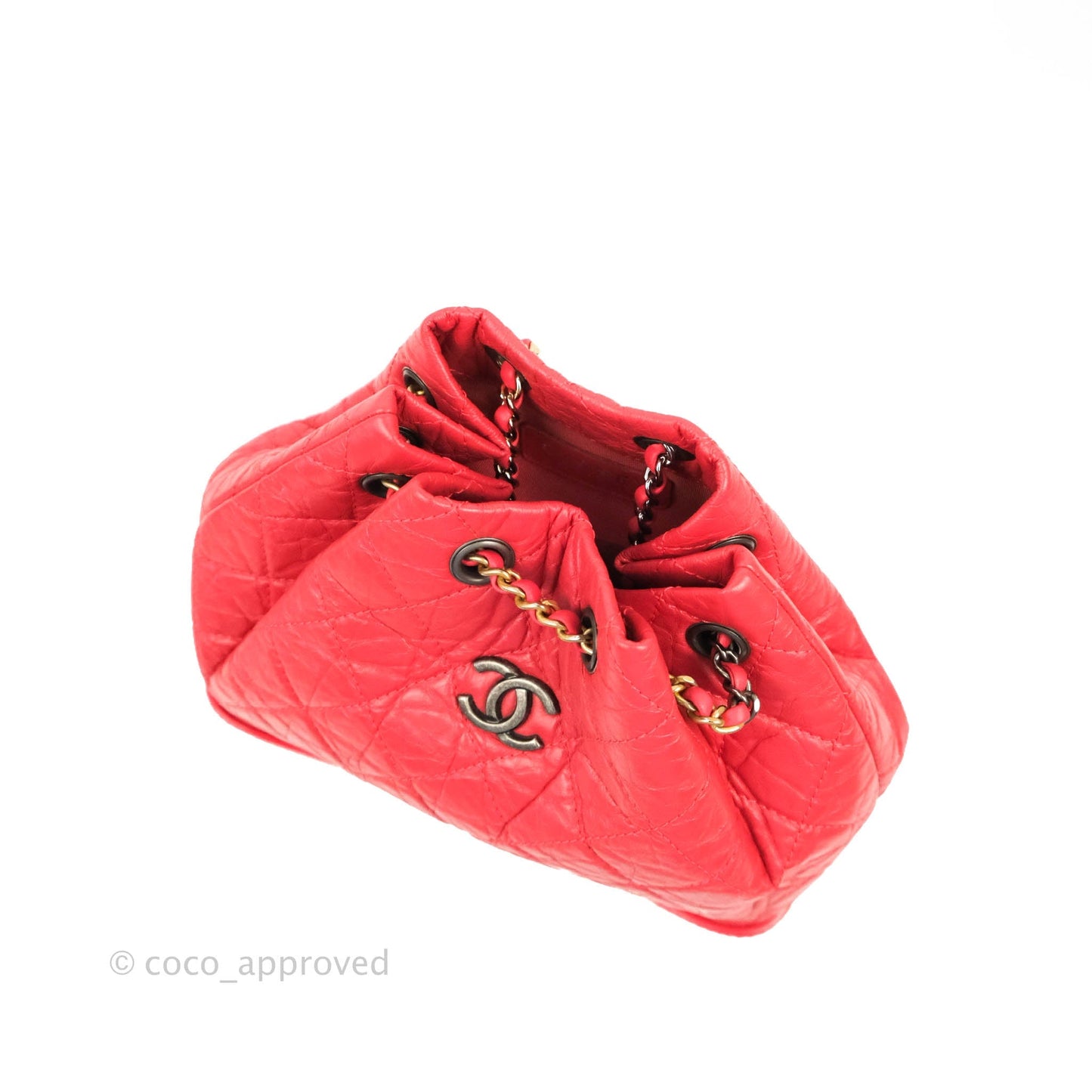 Chanel Small Gabrielle Backpack Dark Pink Aged Calfskin