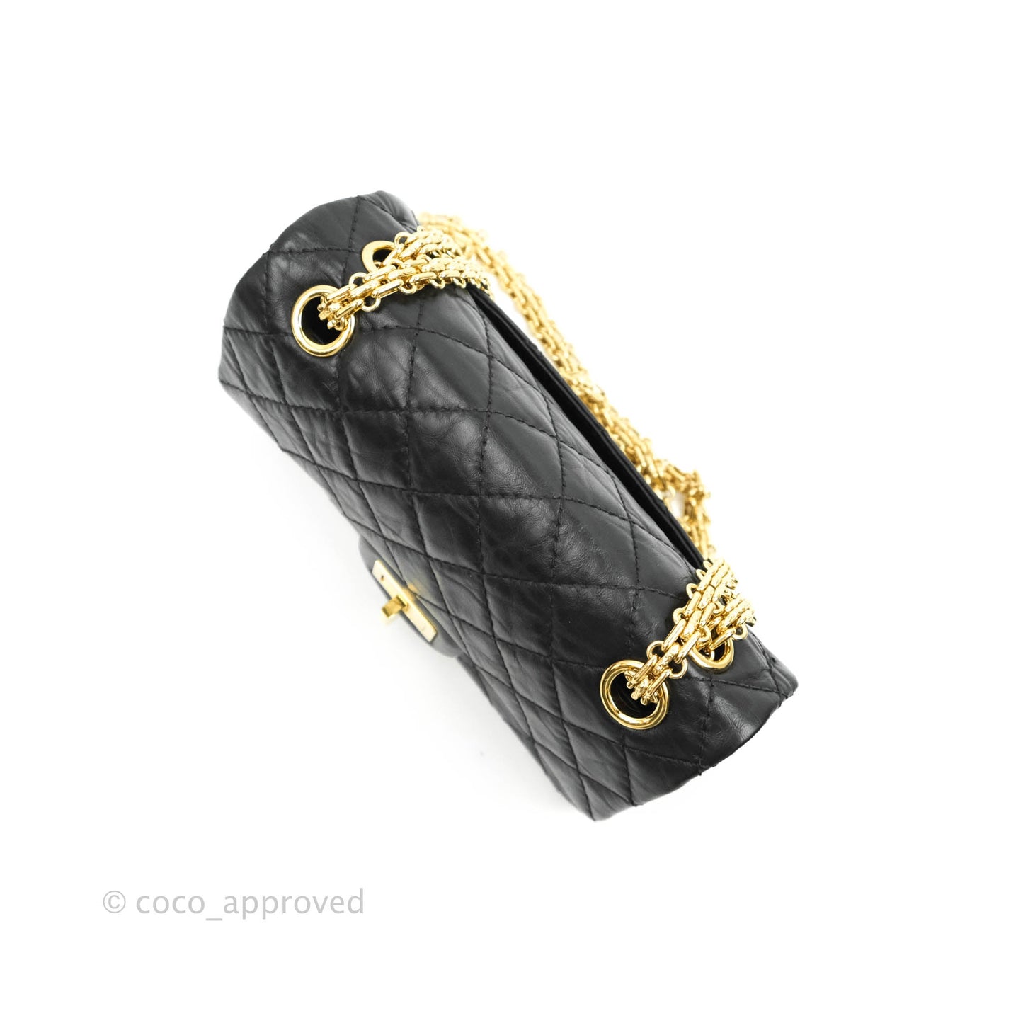 Chanel Mini Reissue 224 Black Aged Calfskin Gold Hardware