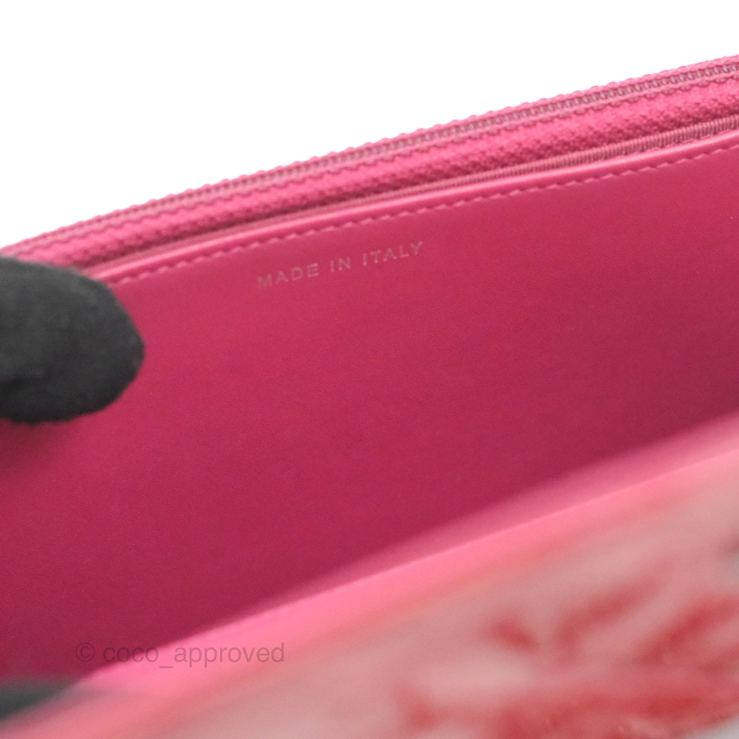 Chanel Wallet on Chain WOC Quilted Red Patent Ruthenium Hardware