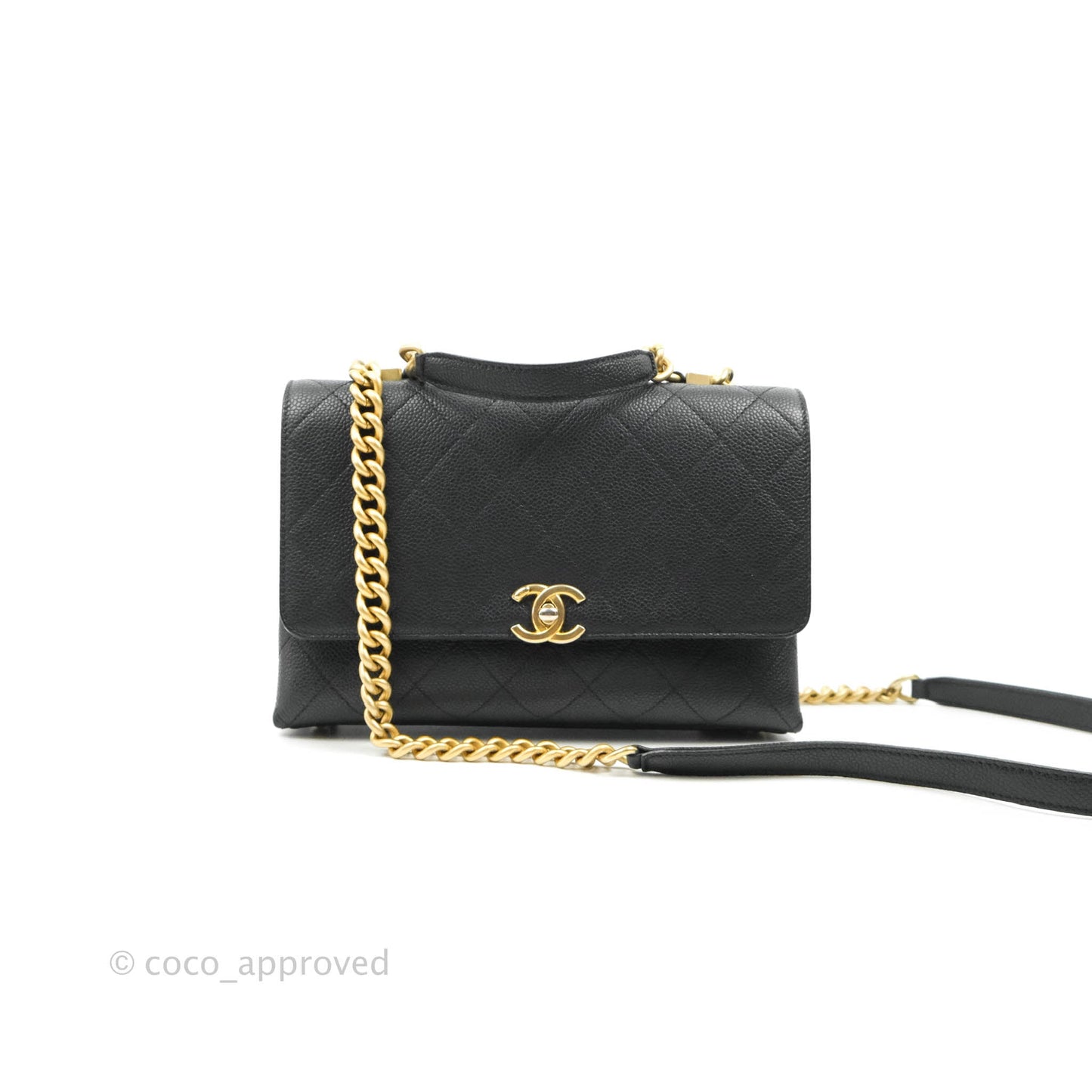 Chanel Chic Affinity Small Grained Calfskin Black Aged Gold Hardware