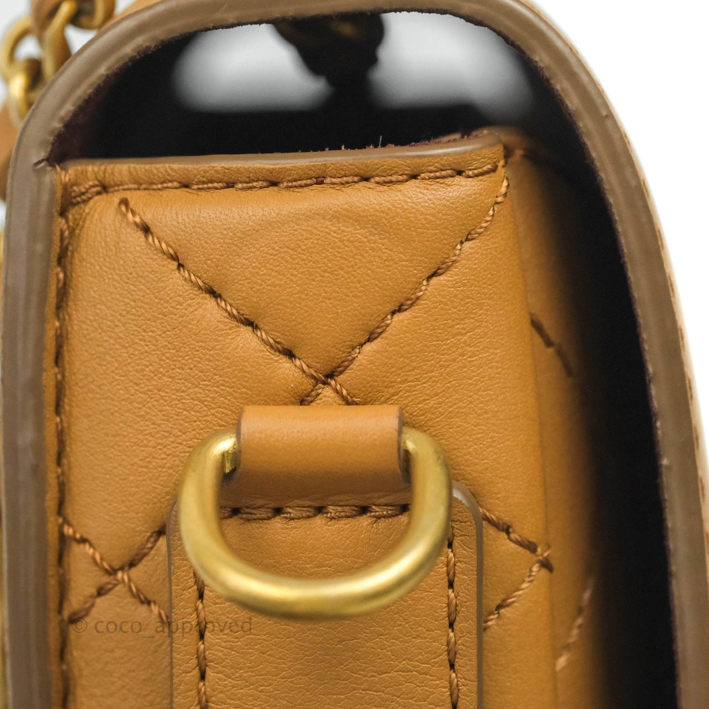 Chanel Quilted Flap With Coin Purse Caramel Calfskin Aged Gold Hardware 19K