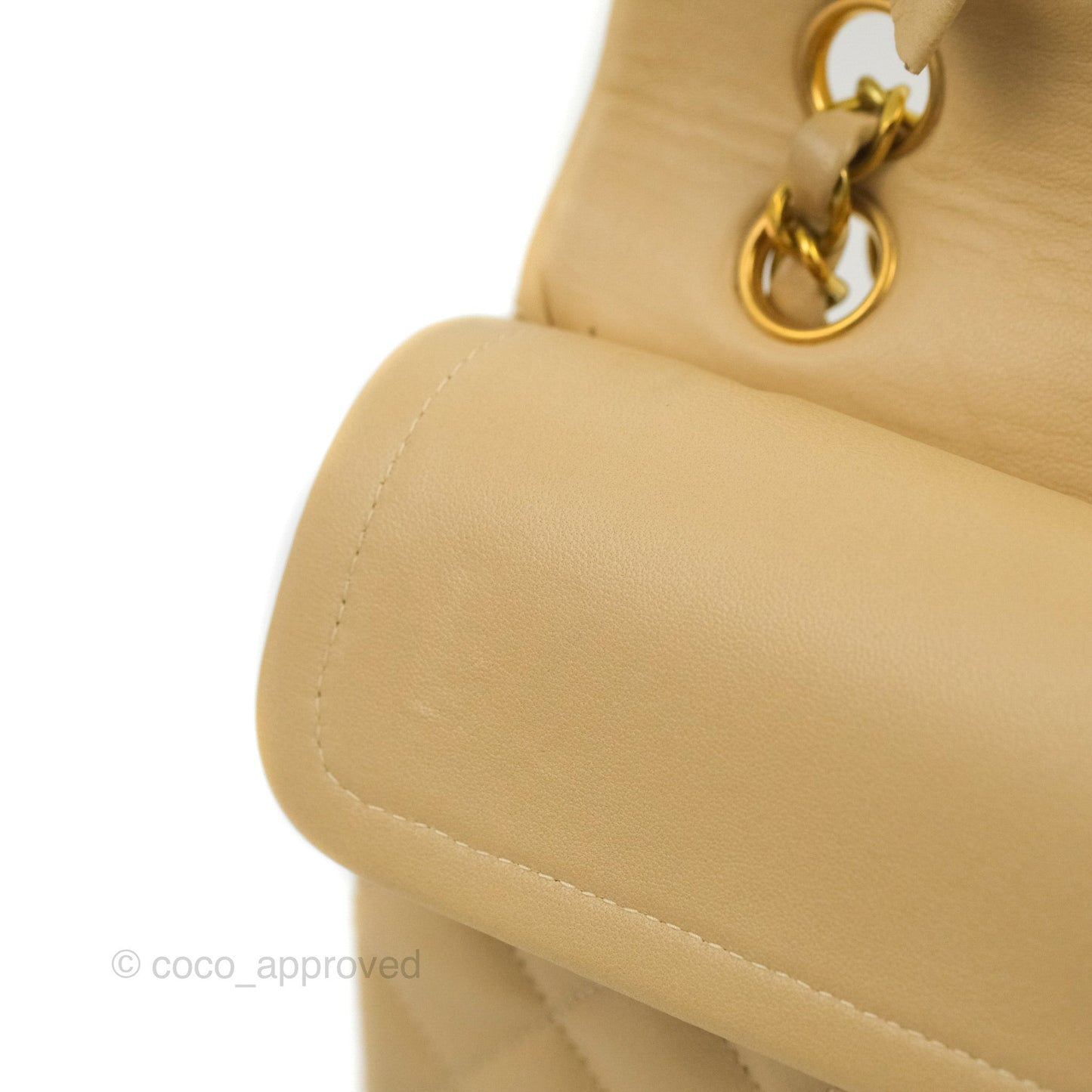 Chanel Classic Vintage Small Flap Beige Lambskin 24K Gold Hardware
