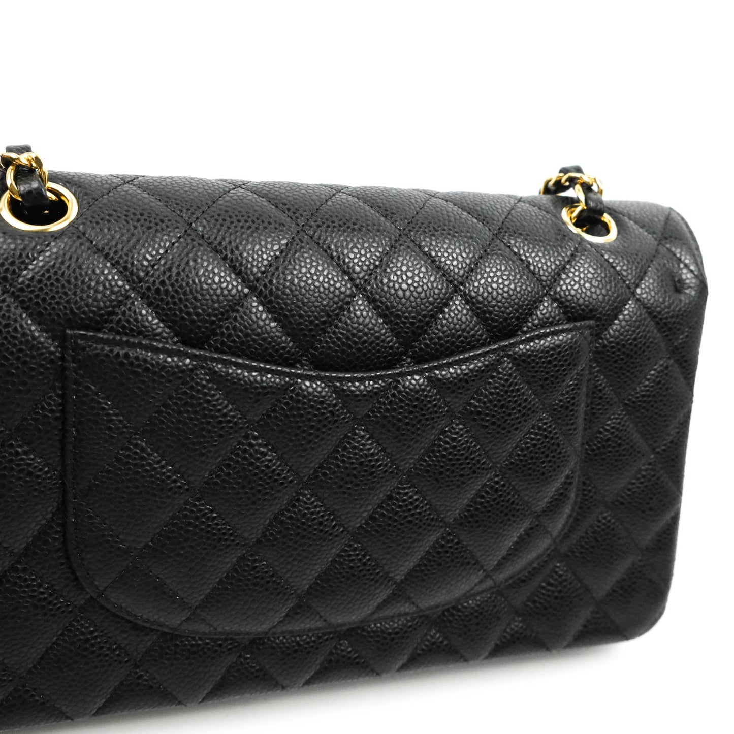 Chanel Classic M/L Medium Double Flap Black Caviar Gold Hardware