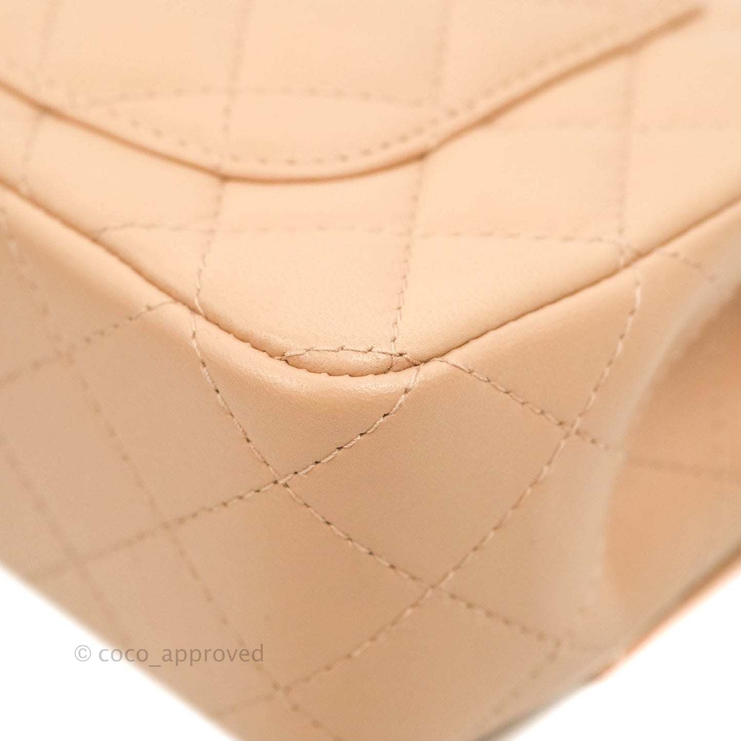 Chanel Mini Rectangular Flap Quilted Beige Lambskin Gold Hardware 21A