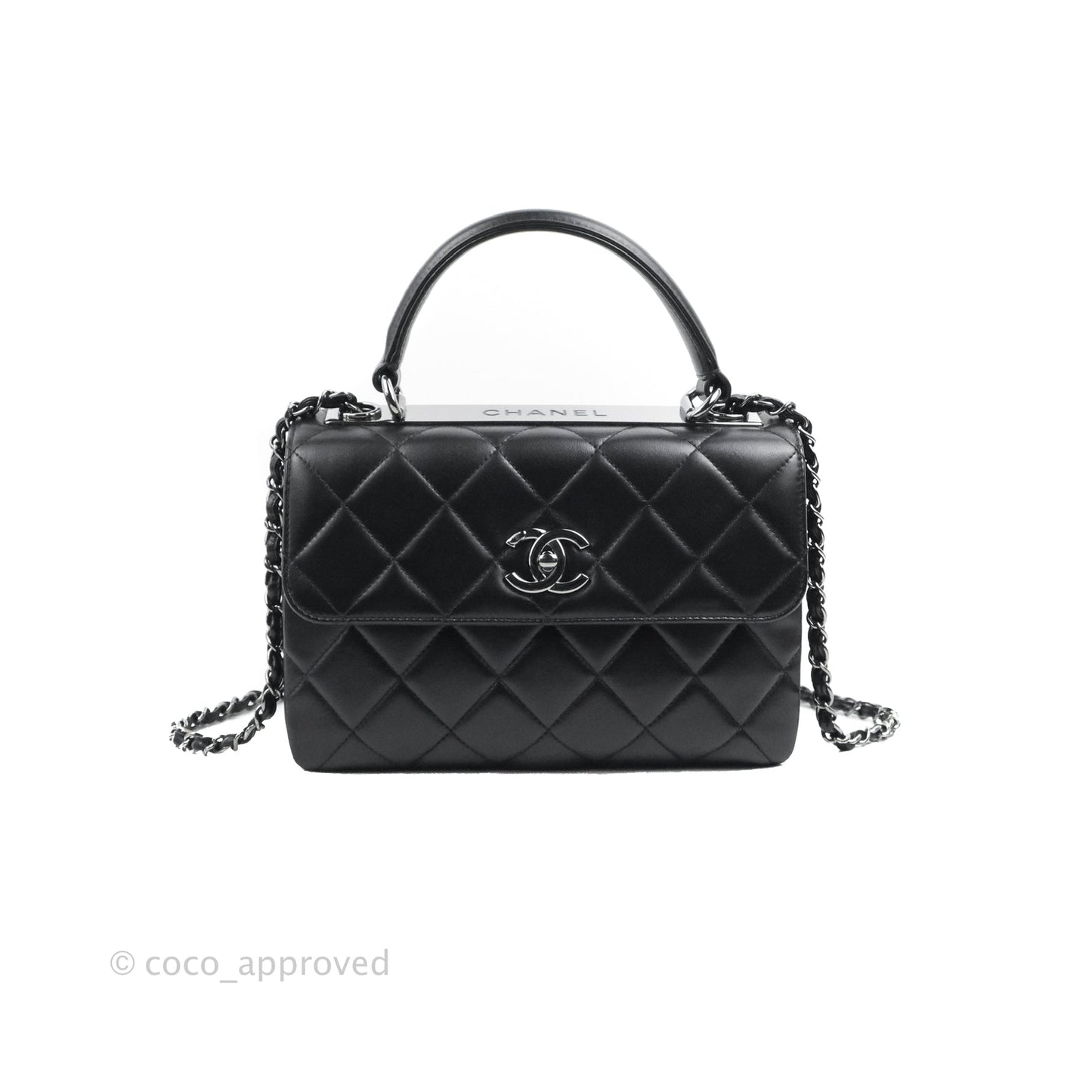 Chanel Trendy CC Small Black Lambskin Dark Silver Hardware