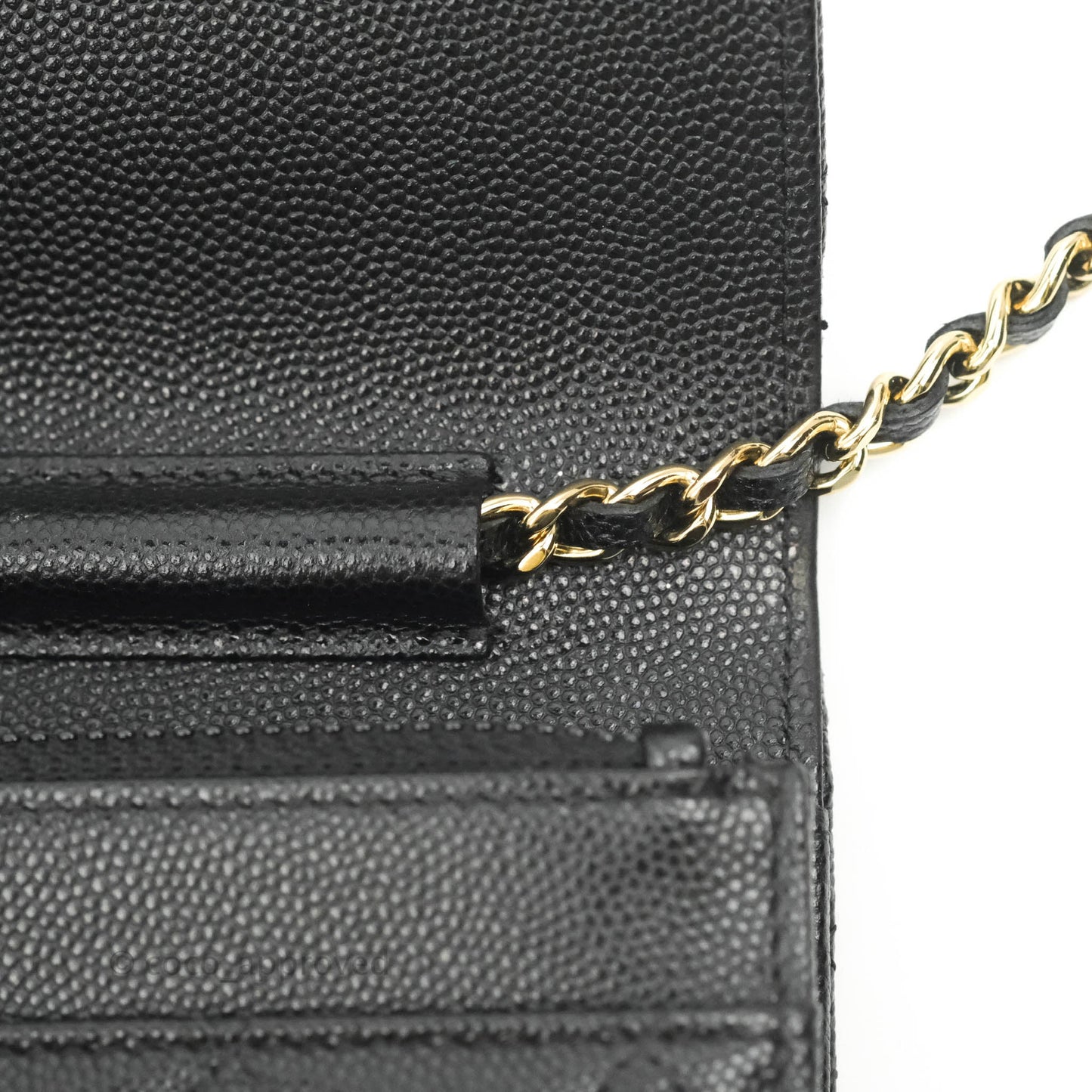 Chanel Quilted WOC Black Caviar Gold Hardware With Charms