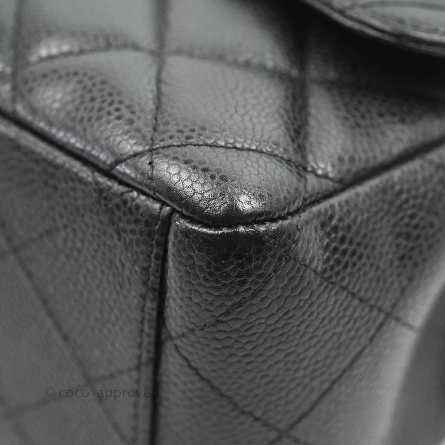 Chanel Quilted Maxi Double Flap Black Caviar Silver Hardware