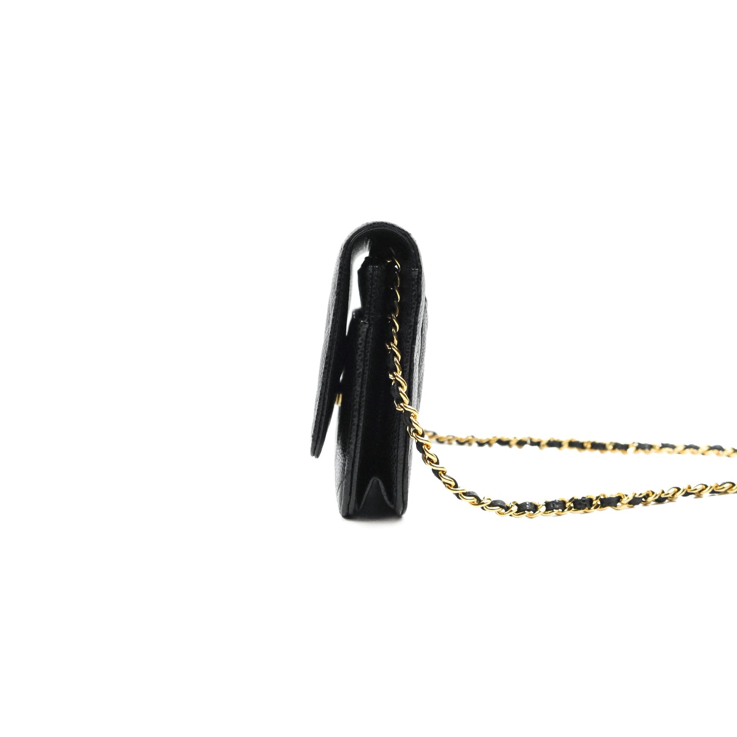 Chanel Quilted CC Chain Wallet on Chain WOC Black Caviar Gold Hardware