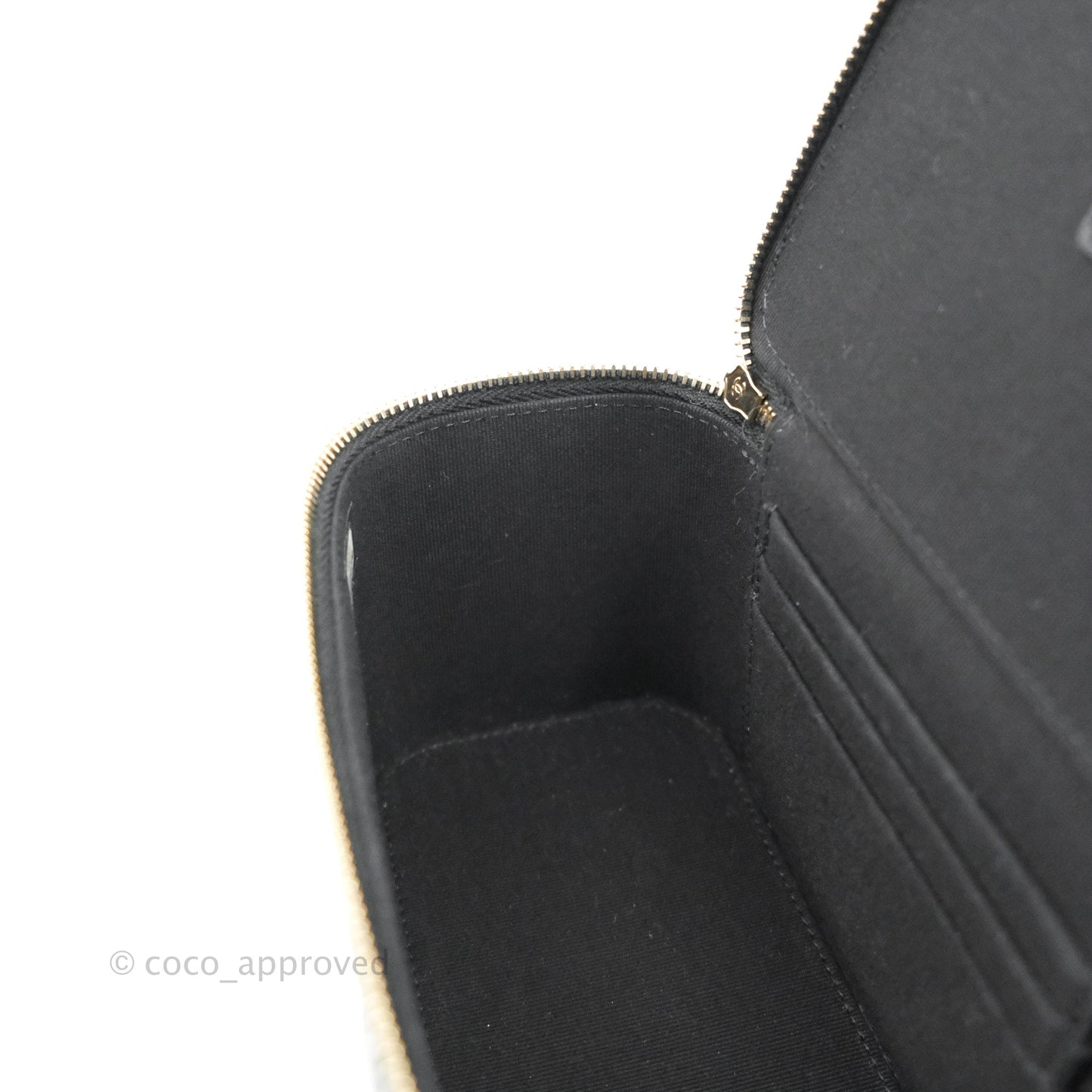 Chanel Vanity Rectangular Top Handle Black Lambskin Gold Hardware