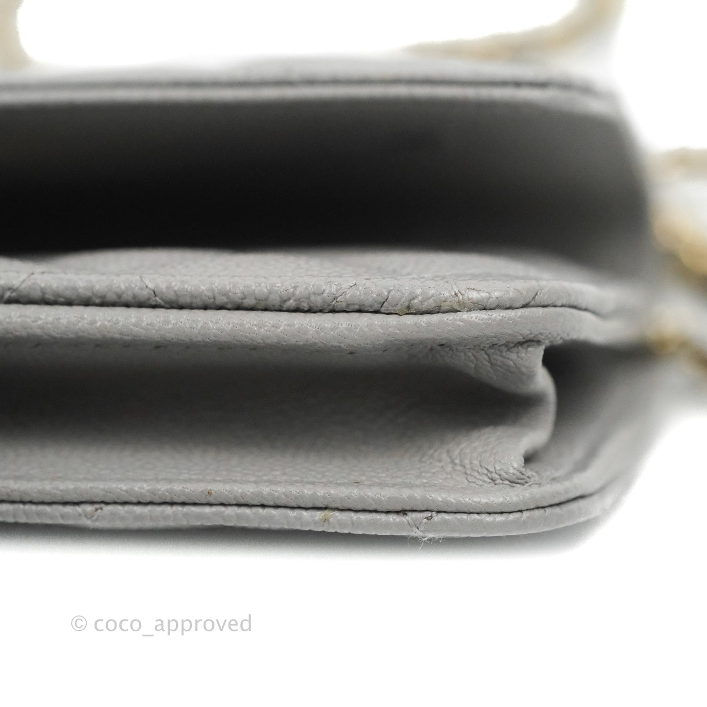 Chanel Golden Class Wallet on Chain WOC Grey Caviar Gold Hardware