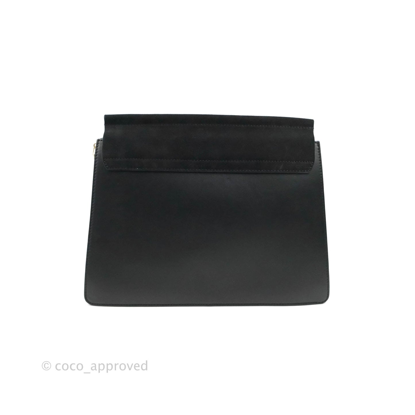 Chloe Medium Faye Shoulder Bag Black Suede Calfskin Leather