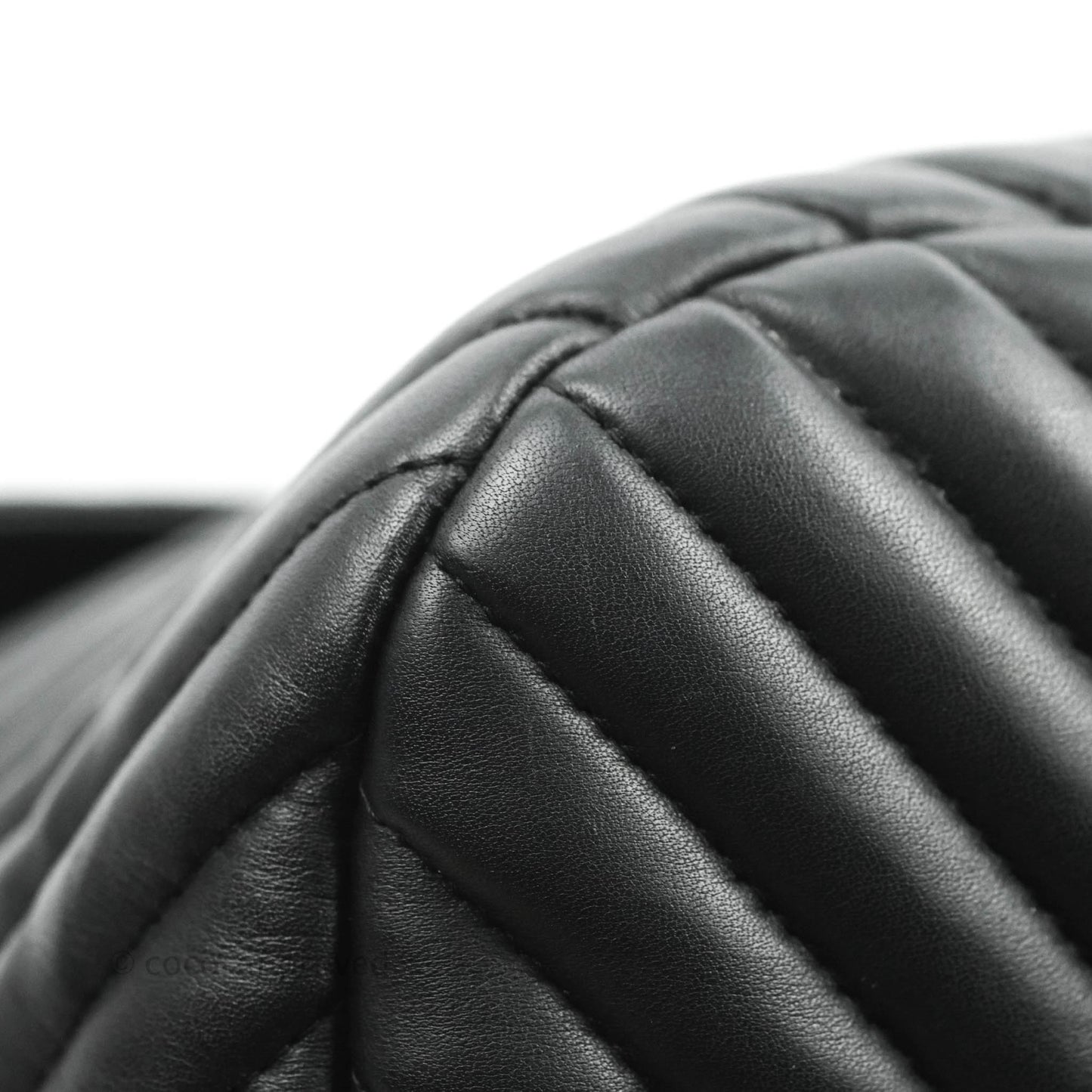 Chanel Medium Chevron Urban Spirit Backpack Black Calfskin Silver Hardware